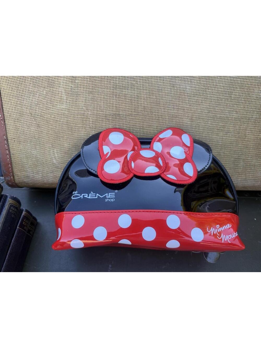 🎀The Crème Shop Disney Minnie Mouse Black Red White Medium Cosmetic Makeup Bag